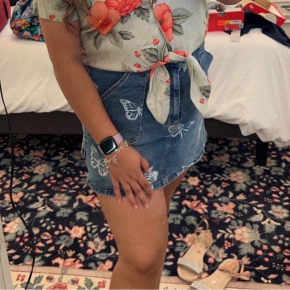 Denim butterfly skirt size 17 - Picture 2 of 2